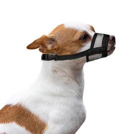 Flintstone Dog Muzzle – Soft Breathable Mesh Dog Muzzle for Small Dogs Chihuahua Poodle Husky | Small Dog Muzzles to Prevent Biting | Drinkable Puppy Muzzle for Small Dog X-Small 6”-7”