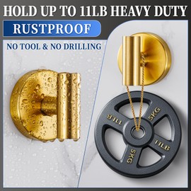 warlve Suction Cup Hooks No Drill Stainless Steel Shower Hooks Towel Hook Robe Hook Heavy Duty on Smooth and Non-Porous Surfaces in Bathrooms Kitchen Bedroom (2, Brushed Gold)