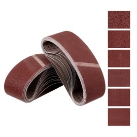 Kozelo 18 Pcs Sanding Belts 4 x 24 Inch 40/80/120/180/240/320 Grit Aluminum Oxide Abrasive Sandpaper for Belt Sander Metal Grinding Wood Working Weld Rust Removal Deburring