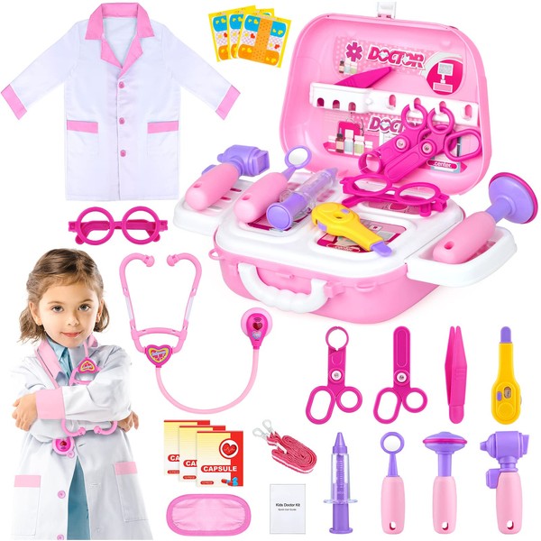 Kids Doctor Kit for Girls, Pink Doctors kit for Kids