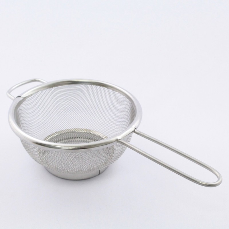 Strainer with Bottom 18-8 Stainless Steel, One Hand, 6.7 inches
