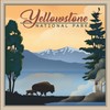 Lantern Press Yellowstone National Park, Bison and Lake, Lithograph National