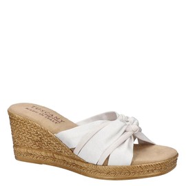 Tuscany by Easy Street Women's Ghita Wedge Sandal, White Crepe, 12 Wide