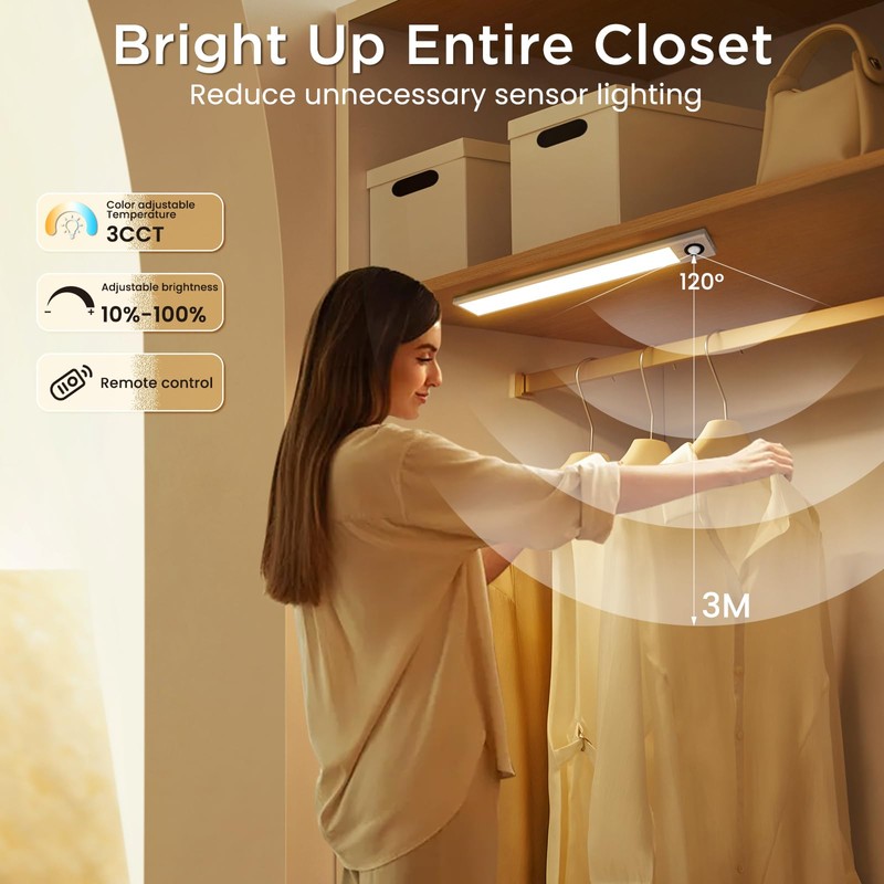 ALUSSO Under Cabinet Lights 3000K/4000K/6500K, 30cm Stepless Dimming Brightness Motion