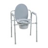 Drive Medical RTL11158KDR Folding Steel Bedside Commode Chair, Portable Toilet,