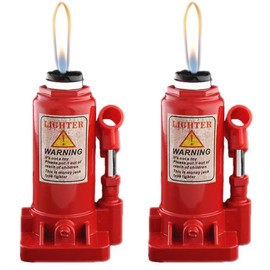 2PACK Red Blue Cool,Butane Jet Torch Lighter,Refillable Windproof Flame Torch Lighters,Adjustable,Long,BBQ Candles Camping (No Gas)