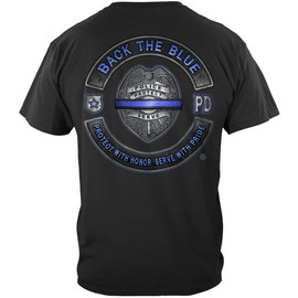 Blue Lives Matter Law Enforcement Tee - Police Gear -Black Medium