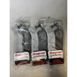 Snap-on Gray Snap-on Tools ANKLE Socks Large (Size 7-12) Made in USA! *3 Pairs*