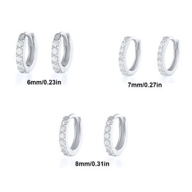 LuLiyLdJ Set of 3 Pairs Hoop Earrings, Silver Women's Earrings, Small Hoop Earrings for Women, Small Sleeping Hoop Earrings, Hypoallergenic Earrings