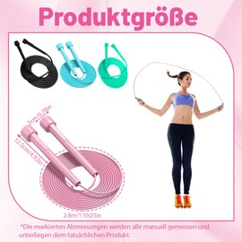 2.8 m Children's Skipping Rope, Pack of 4 Adjustable Skipping Ropes, Rope Skipping Rope for Children 5-12 Years, Ideal for Sports Lessons, Leisure Activities and Family Fitness