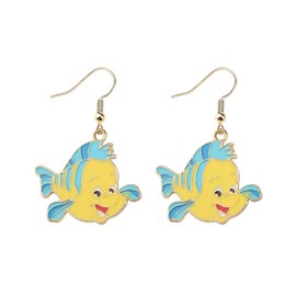 KEYCHIN Mermaid Flounder Earrings Ariel And Flounder Fans Gifts Flounder Jewelry (Flounder ER)