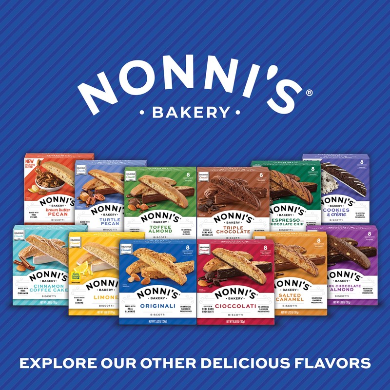 Nonni's Bakery Limone Biscotti Cookies, Individually Wrapped Coffee and Tea