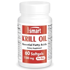 Krill Oil 1180 mg/day - Promotes Normal Blood Pressure - Naturally Rich in Omega 3 (EPA and DHA), Antioxidants and Phospholipids - Supersmart