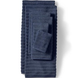 Lands' End Organic Rib Towel Antique Navy Bath Towel Set