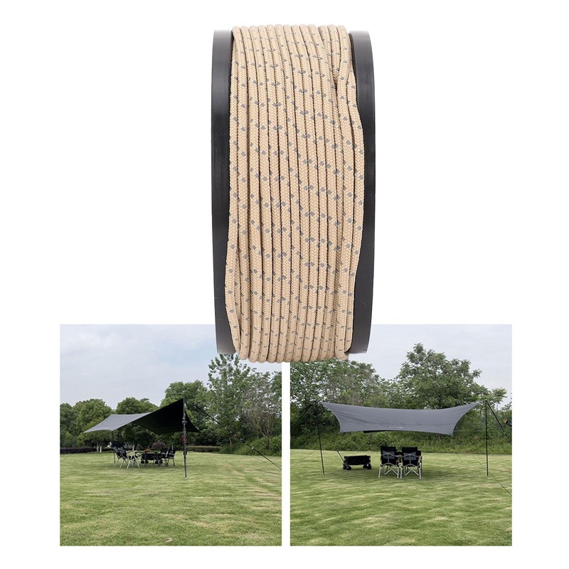 2.5mm Reflective Camping Cord Tent Guyline Rope, 164ft Fluorescent Reflective