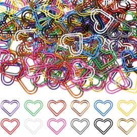 Saypacck 100 Pcs Paper Clips 1.34 x 0.8 Inches Multicolored Paper Clips Cute Paper Clips Journaling Supplies for Bookmark Study Gifts (Heart)