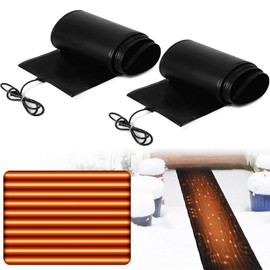 Baquler 2 Pieces 10 ft Snow and Ice Melting Mats Roof and Valley Heater Ice Dam Prevention Heated Outdoor Mats Electric Snow Melting Mats for Winter Snow Removal