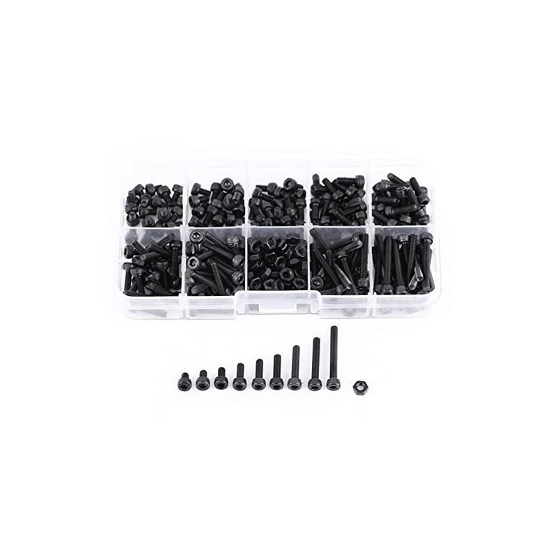 Hilitand 280 Pcs/Set M3 Cap Head Hex Socket Bolt Screw