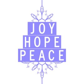 Design With Vinyl Home Wall Decals - Joy Hope Peace Christmas Holiday Christ Removable Wall Sticker Home Decoration - Size: 12 in X 22 in