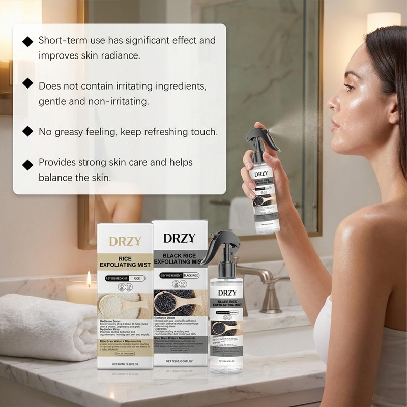 DRZY Rice & Black Rice Exfoliating Mist Set – Gentle