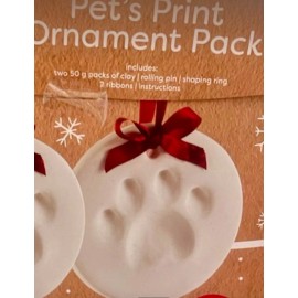 Reece Studio Dog Or Cat Pet’s Paw Print 2 Christmas Ornaments Wall Hangings DIY Craft Kit NIB