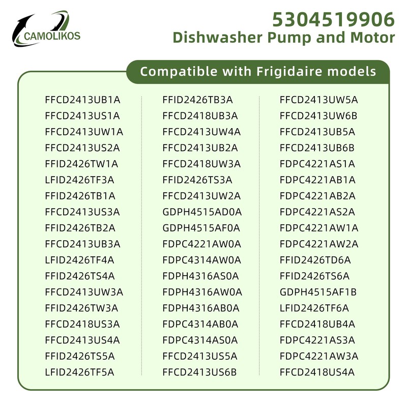 5304519906 Dishwasher Pump and Motor Assembly (PD00053471) Compatible With Frigidaire