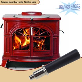 lrnyso Replacement Firewood Stove Door Handle Wooden Black 000-43420005854 30004175K fits Vermont Castings Defiant, Encore, Intrepid, Madison, Vigilant, Stardance, Pinnacle Gas Wood Stoves