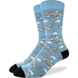 Good Luck Sock Men's Jumbo Jet Airplane Pilot Socks, Adult