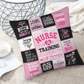 Nursing Student Gifts, Gifts for Nursing Students, School Nurse Gifts, Future Nurse Gifts, Nurse Gifts for Nursing Student Throw Pillow Covers 18×18 Inches