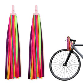 Estivaux Rainbow Bike Streamers Birthday Bike Handle Tassels Holiday Bicycle Handle Streamer Colorful Bicycle Handlebar Ribbon Tassels for Bike Ornaments Baby Shower Wedding Decorations