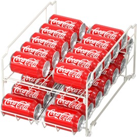 Simple Houseware Dual Row Front Loading Stackable Can Dispenser, White