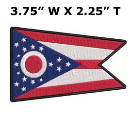 Superheroes Gear OHIO STATE FLAG embroidered hook back PATCH EMBLEM SYMBOL Sew-On Gear Applique