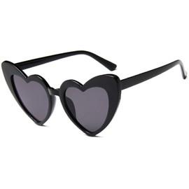 crazy bean Party Glasses Heart Sunglasses Retro Sunglasses Heart Shape for Women Party Sunglasses Vintage Fashion Oversized Classic Glasses, black
