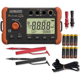 LEAGY VAD78 Digital Insulation Resistance Tester - Accurate Megohm Meter for DC/AC Voltage Testing (20-1500V, 20-750V) and Resistance Measurement (0-5000 Megohms)