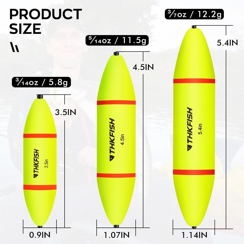 THKFISH - Bobbers flotadores EVA-Slider-Bobbers para pesca de mar, bagre,