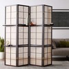 Coaster Home Furnishings 4-Panel Screen with 4-Shelf Tan and Cappuccino