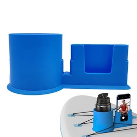 TOEECY Sup Accessories Paddle Board Drink Holder Multifunctional Anti Tilt Surfboard Phone Holder Kayak Water Bottle Holder for Most Drink Cups (Blue)