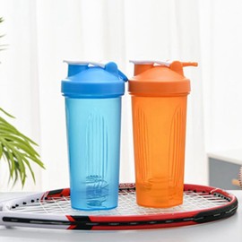 Fahgaer Shaker Cup Sports Portable Convenient Stirring Cup 600Ml Plastic Shakers Bottle Adults Blue