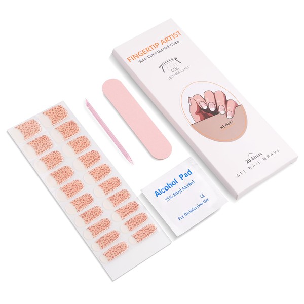 Yasterd Semi Cured Gel Nail Strips,20pcs Semi Cured Nails Sticker