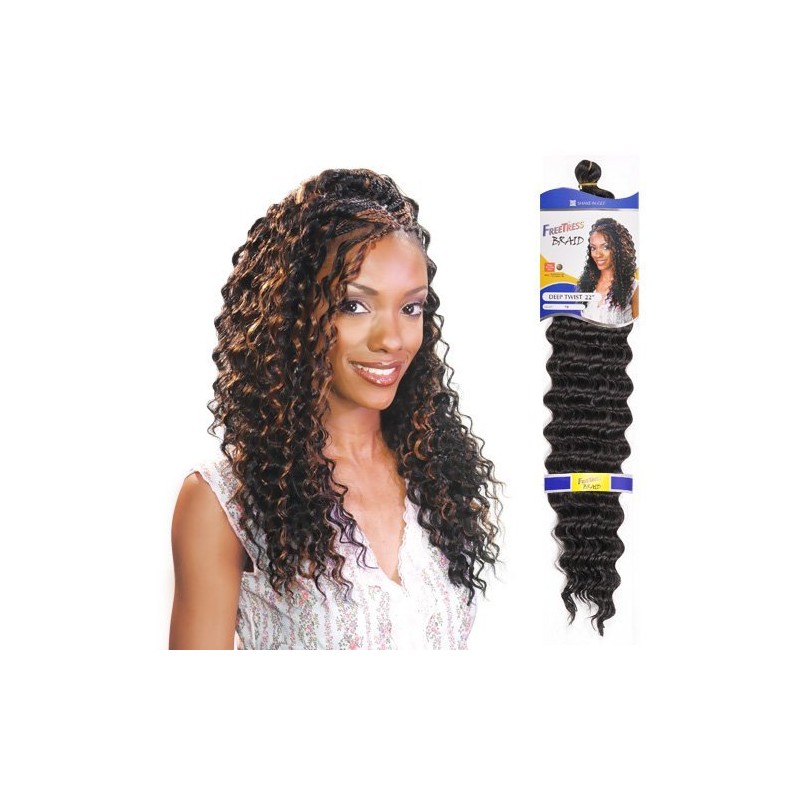 FreeTress Synthetic Hair Braids Deep Twist Bulk 22" (6-Pack, 33)