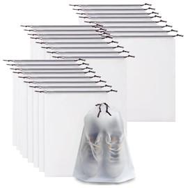 24Pcs Shoe Bag, Travel Transparent Shoe Storage Bags, Water Resistant Dustproof Shoe Bags for Travelling, Large Portable Travel Shoe Organizer Bags with Drawstring Rope