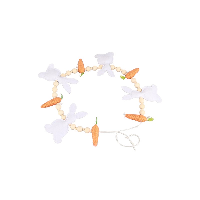 Easter Bunny Carrot Wreath Decor Spring Garland for Home Party