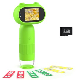 Hayve Handheld Digital Microscope for Kids 1000X,16MP Portable Pocket Microscope with 2inch IPS Screen,1080P Coin Magnifier for Collectors with 8 LEDs, PC View, 8GB