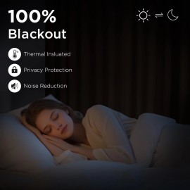 CUCRAF Brown Blackout Curtains 52X84 Pack Of 2 Thermal Insulated Noise Reducing