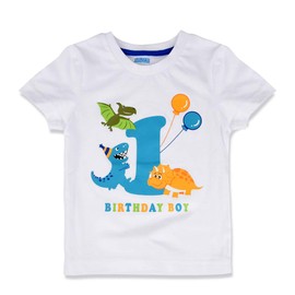 AMZTM  Dinosaur First Birthday T-Shirt One Year Old Baby Boy Kids Party Gift Top