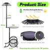 Solar Outdoor Side Table with Light, 52.5'' Waterproof Metal Patio