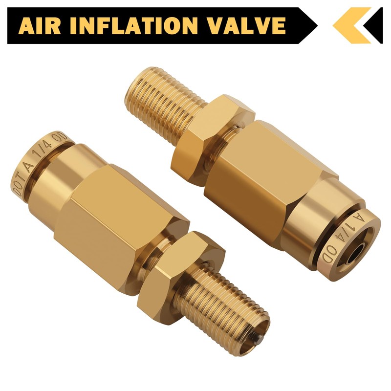 Cheemuii 1/4" Inflation Schrader Valve with Push to Connect for