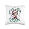 Santa's Little Baker Kawaii Baby Santa Baking Christmas Throw Pillow