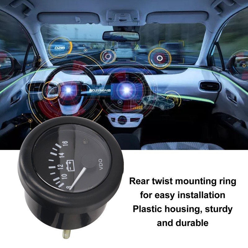 2in Diesel Engine Voltage Meter Automobile Generator Voltmeter Gauge 8‑16V