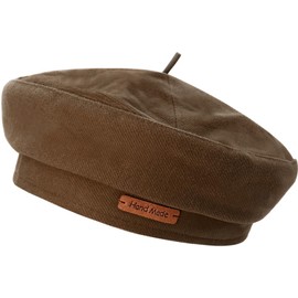 YeeHeen Beret Hats Artist Hat Solid Color French Beret for Women Men Brown